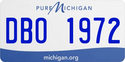 MI license plate DBO1972