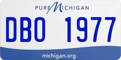 MI license plate DBO1977