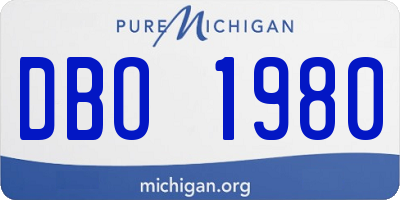 MI license plate DBO1980