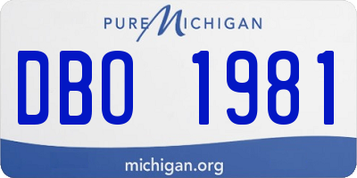 MI license plate DBO1981