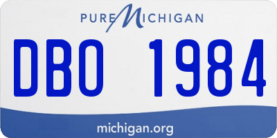 MI license plate DBO1984