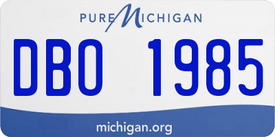 MI license plate DBO1985