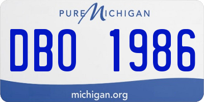 MI license plate DBO1986