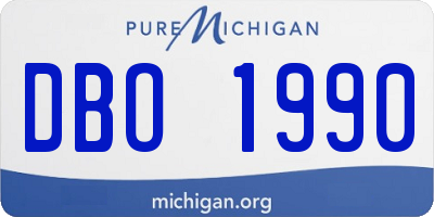 MI license plate DBO1990