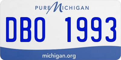 MI license plate DBO1993