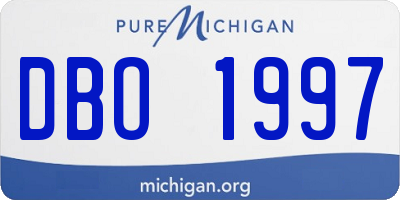 MI license plate DBO1997