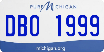 MI license plate DBO1999