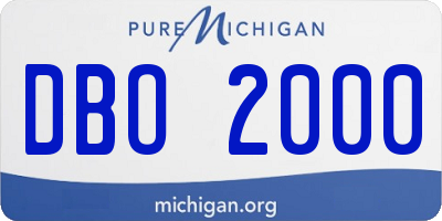 MI license plate DBO2000