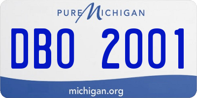 MI license plate DBO2001