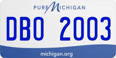 MI license plate DBO2003