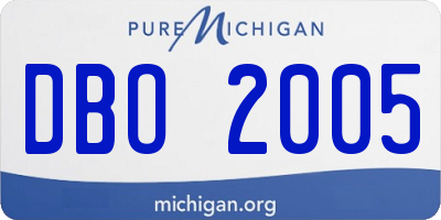 MI license plate DBO2005