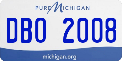 MI license plate DBO2008