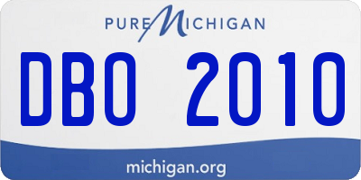 MI license plate DBO2010