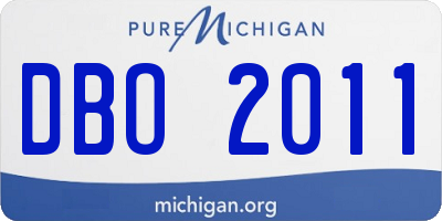 MI license plate DBO2011