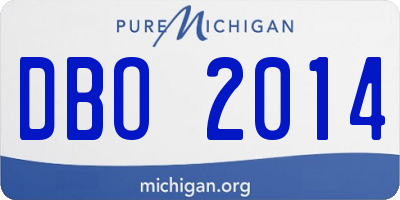 MI license plate DBO2014