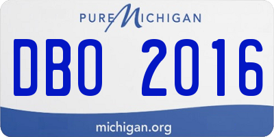 MI license plate DBO2016