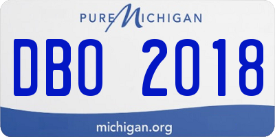 MI license plate DBO2018