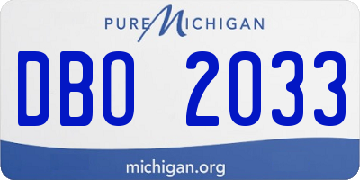 MI license plate DBO2033