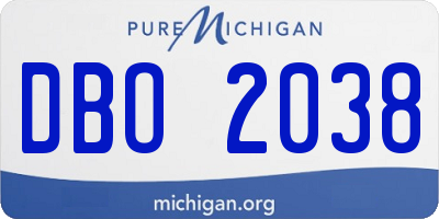 MI license plate DBO2038