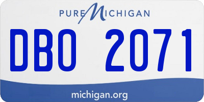 MI license plate DBO2071