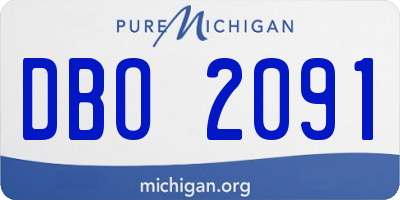 MI license plate DBO2091