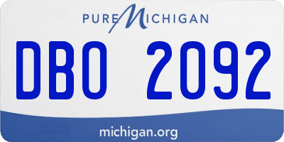 MI license plate DBO2092
