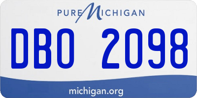 MI license plate DBO2098
