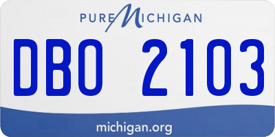 MI license plate DBO2103