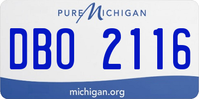 MI license plate DBO2116