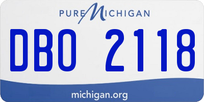 MI license plate DBO2118