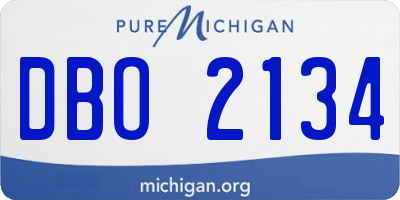 MI license plate DBO2134