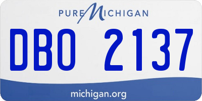 MI license plate DBO2137