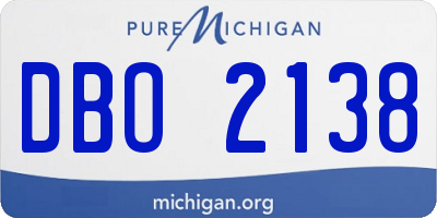 MI license plate DBO2138