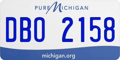 MI license plate DBO2158