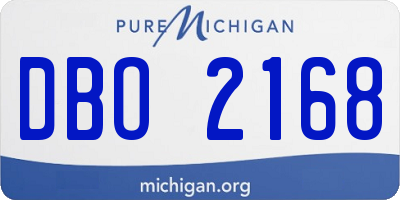 MI license plate DBO2168
