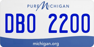 MI license plate DBO2200