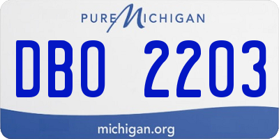 MI license plate DBO2203