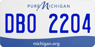 MI license plate DBO2204