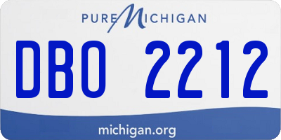 MI license plate DBO2212