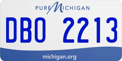 MI license plate DBO2213