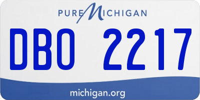 MI license plate DBO2217