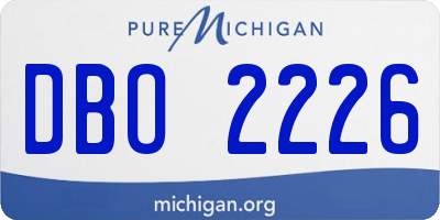 MI license plate DBO2226