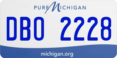 MI license plate DBO2228