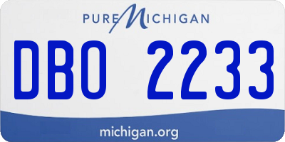MI license plate DBO2233
