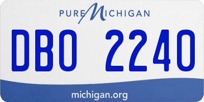 MI license plate DBO2240