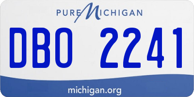 MI license plate DBO2241