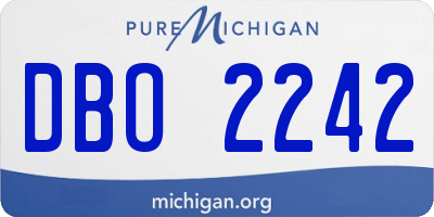 MI license plate DBO2242