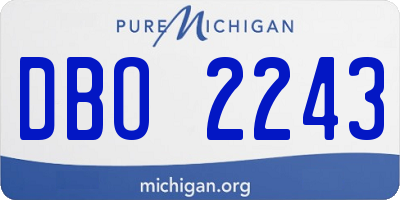 MI license plate DBO2243