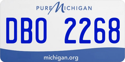 MI license plate DBO2268