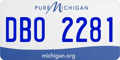 MI license plate DBO2281